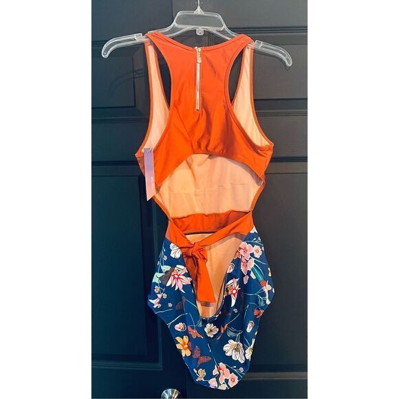 MOLYBELL One Piece Swimsuits for Women High Waisted Cutout Zip Up - Picture 3 of 6